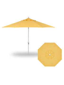 11' Auto Tilt Umbrella White / Lemon